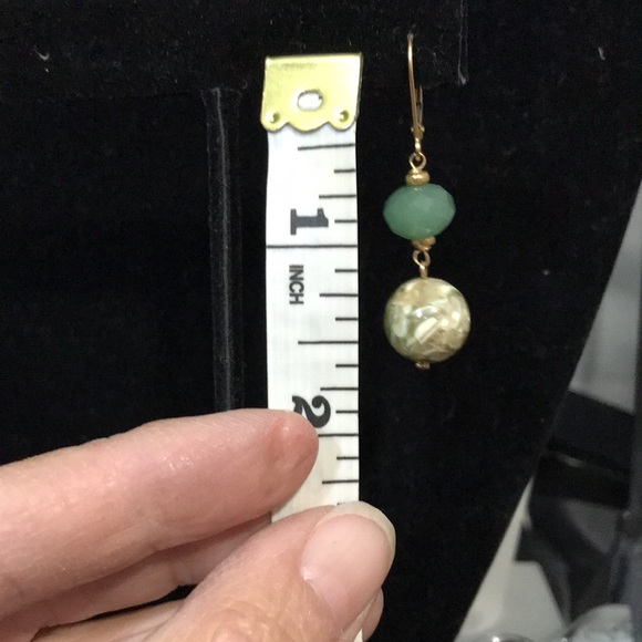 Earrings - 14k YG - Agate and Amazonite - Picture 8 of 9
